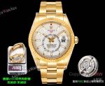 AR+ Factory Weighted Version Rolex SKY-DWELLER White Face 904L Yellow Gold Watch 42mm